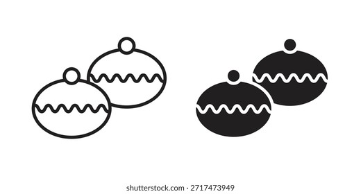 Sufganiyah iconos. Píxel perfecto. Icono de contorno de Vector. Concepto de logotipo plano.