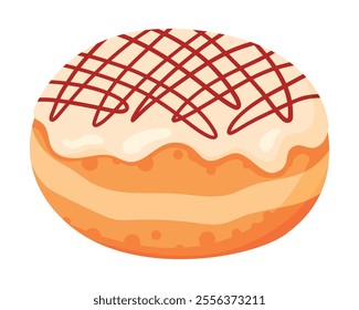 Sufganiyah - Jewish Traditional Hanukkah Holiday Fried Pastry. Glazed Jelly Doughnut