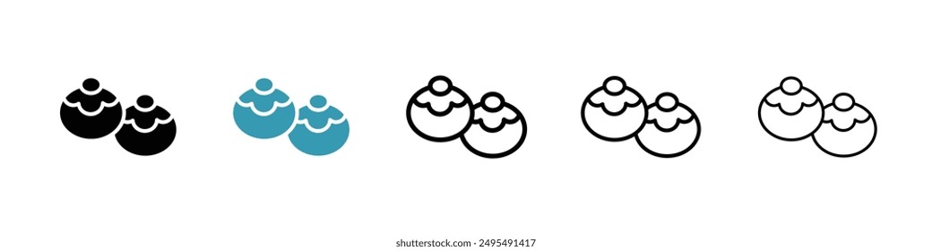 Sufganiyah line icon vector set.