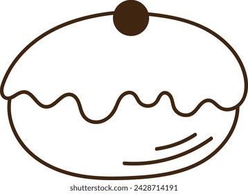 Sufganiyot Doughnut Hanukah Doodle Vector Illustration