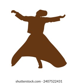 Sufi-Tanz auf dunklem Vektor
