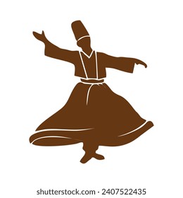 Sufi-Tanz auf dunklem Vektor