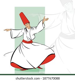 A sufi dervish is whirling