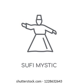 Sufi Mystic linear icon. Modern outline Sufi Mystic logo concept on white background from Religion-2 collection. Suitable for use on web apps, mobile apps and print media.