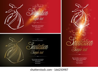 Sufi whirling dervish (Semazen), card design