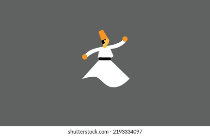 Sufi Whirling Vector Logo Design Template