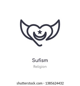 sufism outline icon. isolated line vector illustration from religion collection. editable thin stroke sufism icon on white background