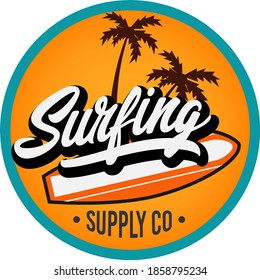 Sufring beach logo vector template 