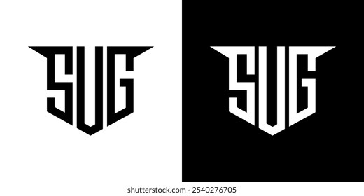 SUG letter logo design with white background in illustrator, vector logo modern alphabet font overlap style, calligraphy designs for logo, Poster, Invitation, etc.