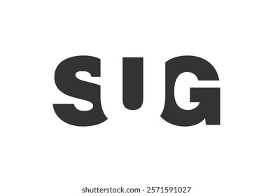 SUG logo design. Initial letter S U G bold font style for tech startups, consulting, corporate branding. Creative company name, headlines typography identity, trendy logotype. Vector illustration.