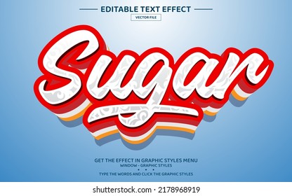 Sugar 3D editable text effect template