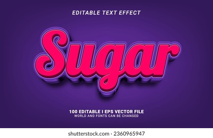 sugar 3d style text effect