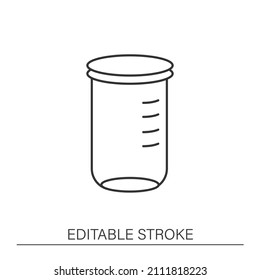  Sugar Alcohols Line Icon. Test Tube. Nutrient Supplements. Nutrition Facts Concept. Isolated Vector Illustration. Editable Stroke