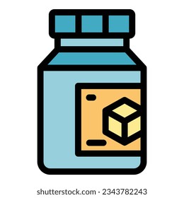 Sugar alternative icon outline vector. Natural plant. Food agave color flat
