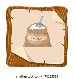 Sugar bag icon. Vector illustration in cartoon style