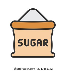 Sugar bag icon vector image. Can also be used for Physical Fitness. Suitable for mobile apps, web apps and print media.