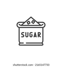 Sugar bag line icon. linear style sign for mobile concept and web design. Sugar packet outline vector icon. Symbol, logo illustration. Vector graphics