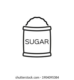 sugar bag sweetness. 
Vector sign in a simple style isolated on a white background