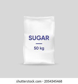 Sugar bag template  50 kg thick paper packaging for sweet sand delicious sweetener for baking pastry sweet soda   vector tea