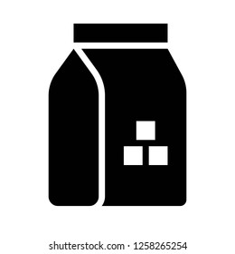 Sugar bag vector, grocery store related solid design icon
