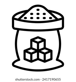 Sugar Bag Vector Line Icon Design