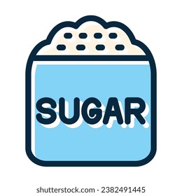 Sugar Bag Vector Thick Line Filled Dark Colors Icons For Personal And Commercial Use.
