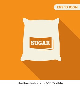Sugar band vector icon on orange background, isolated with long shadow