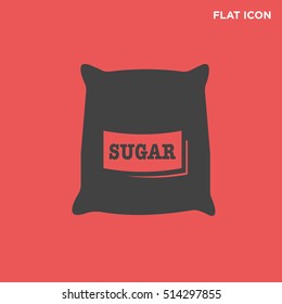 Sugar band vector icon on red background, isolated 