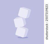 Sugar bar for Cafe concept vector illustration. Sugar cube stack. Sugar cube cartoon vector.