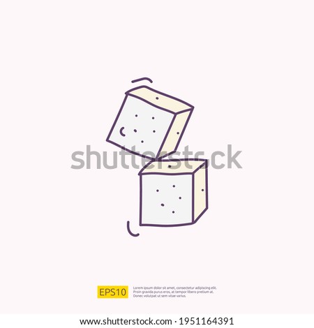 sugar bar for cafe concept vector illustration. hand drawing doodle fill color icon sign symbol