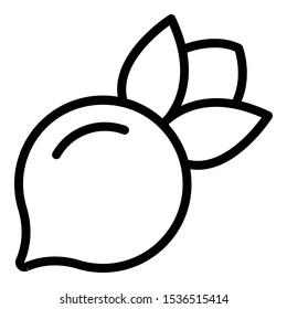 Sugar beet icon. Outline sugar beet vector icon for web design isolated on white background