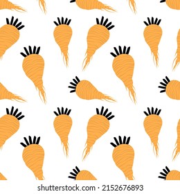 Sugar Beet Pattern On White Background.Seamless Background From Sugar Beets.