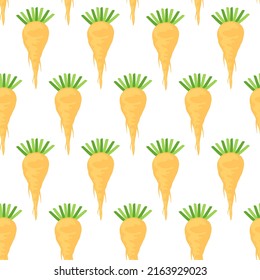 Sugar Beet Pattern On White Background. Seamless Background From White Beets.