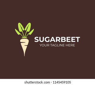 Sugar beet plant logo design. Sugarbeet root vector design. Beetroot logotype