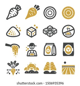 sugar beet and product icon set,vector and illustration