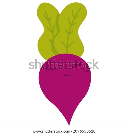 Sugar beet root icon in cartoon style isolatedon white bachground, farm or rural lifestile concept for children books, ecolife concept
