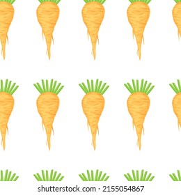 Sugar Beets Pattern On White Background. Seamless Background From White Beets.