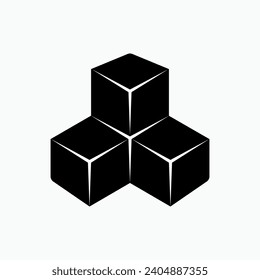 Sugar Blocks Icon. Sweetener Symbol. 