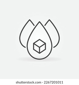 El azúcar en el icono o símbolo del concepto del vector de sangre en el estilo de contorno 