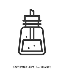 Sugar bottle vector, coffee related line design editable stroke icon