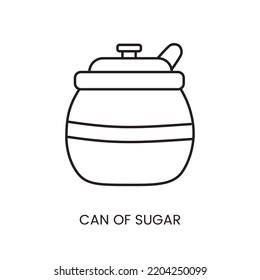 Sugar bowl icon line in vector, illustration of the container.