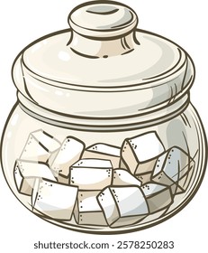  sugar bowl isolated colored illustration