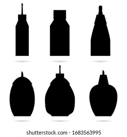 sugar bowl set in black color illustration