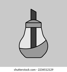 Sugar bowl shaker bottle vector grayscale icon. Kitchen appliance. Graph symbol for cooking web site design, logo, app, UI