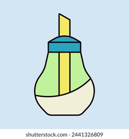 Sugar bowl shaker bottle vector color icon. Kitchen appliance. Graph symbol for cooking web site design, logo, app, UI