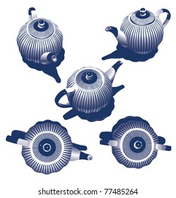 Sugar bowl and teapot/Sugar bowl and teapot on a white background