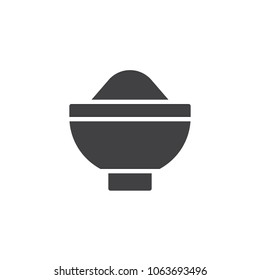 Sugar bowl vector icon. filled flat sign for mobile concept and web design. Bowl with flour simple solid icon. Symbol, logo illustration. Pixel perfect vector graphics