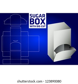 Sugar box with die-cut