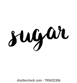 Sugar Brush Hand Lettering Vector Black on White Background