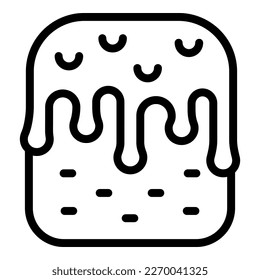 Sugar cake icon outline vector. Panettone bread. Food baked